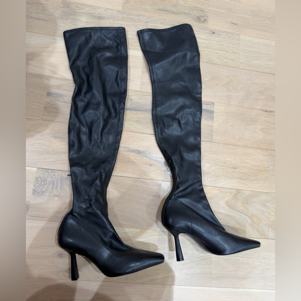 Mango Black Over-the-Knee Boots
